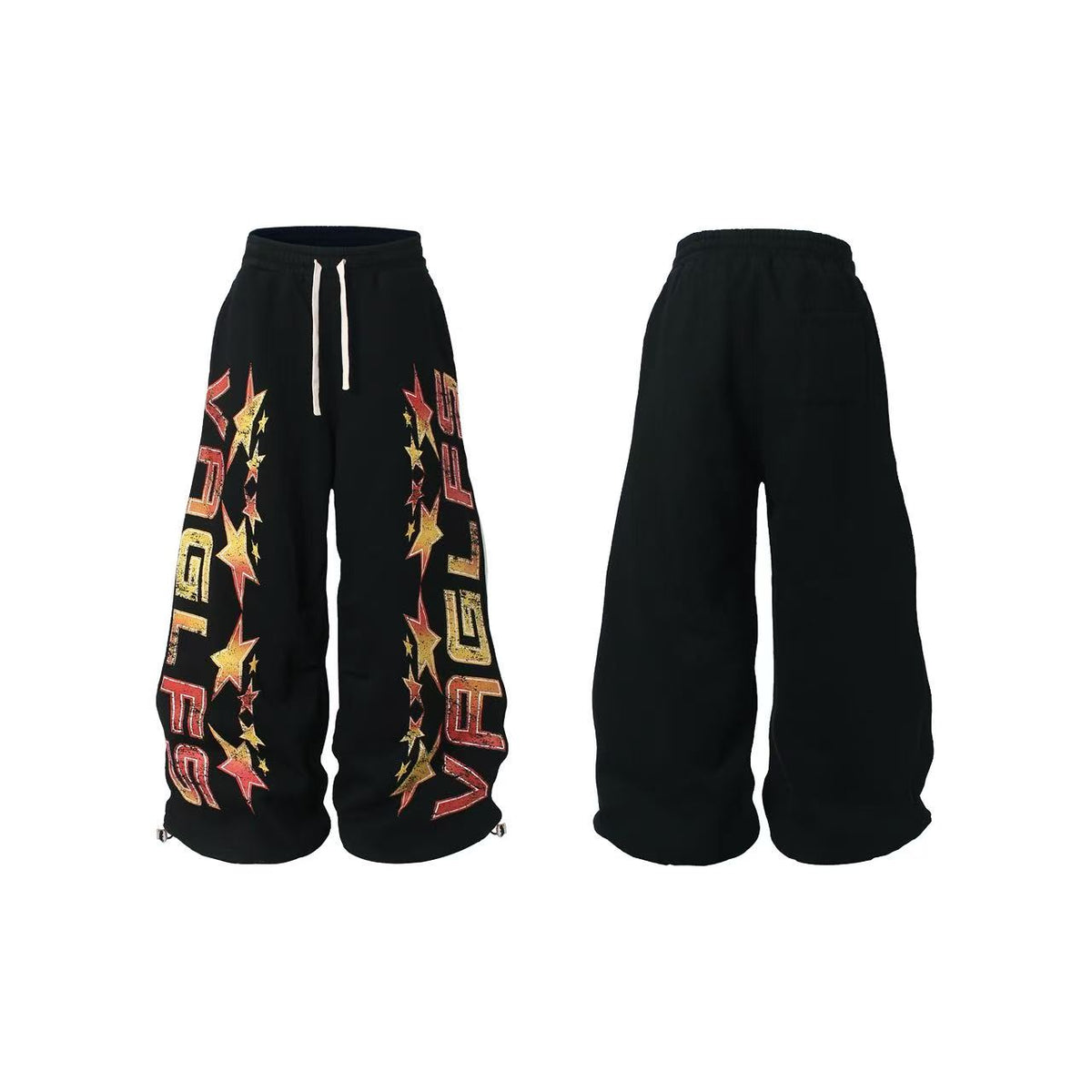Vintage Sports Graphic Baggy Wide-Leg Sweatpants