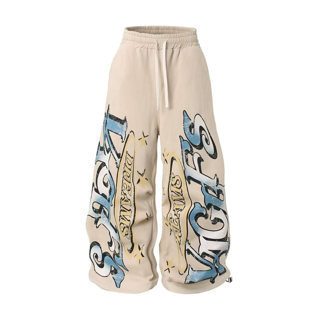 Graffiti Star Graphic Baggy Wide-Leg Sweatpants