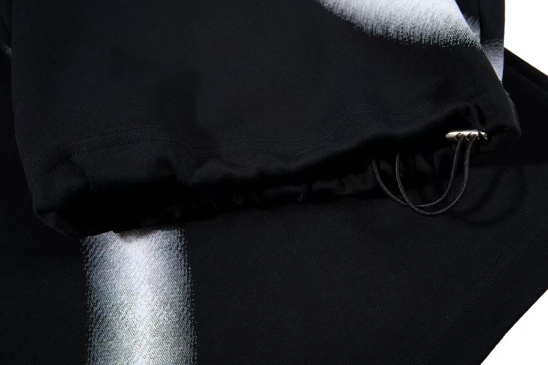 Spray-Paint Curve Graphic Baggy Wide-Leg Sweatpants