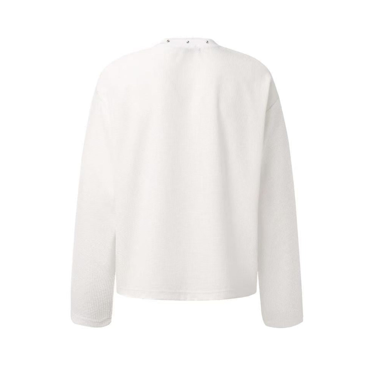 Streetwear Letter Print Waffle Knit Long Sleeve