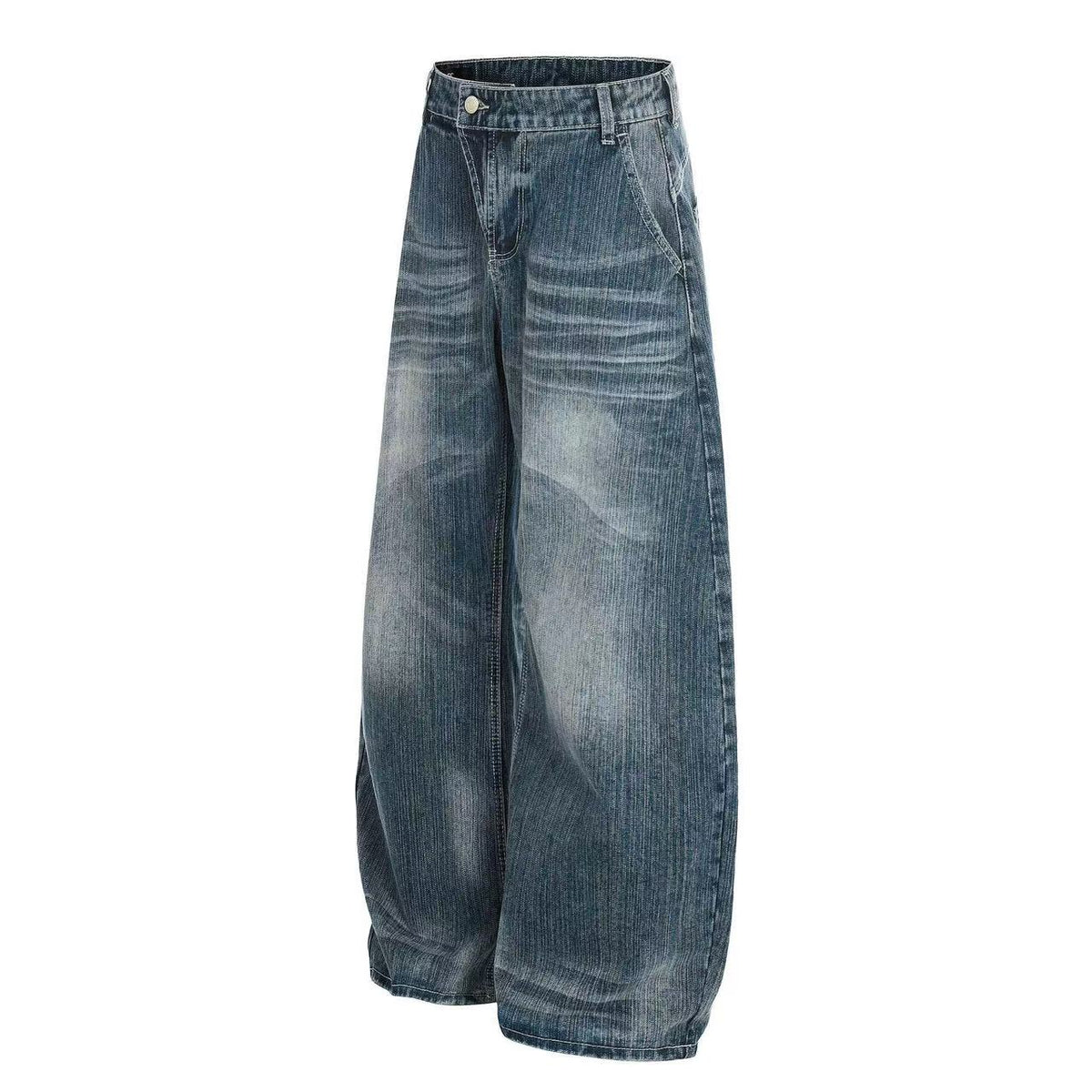 Asymmetrical Waist Baggy Jeans
