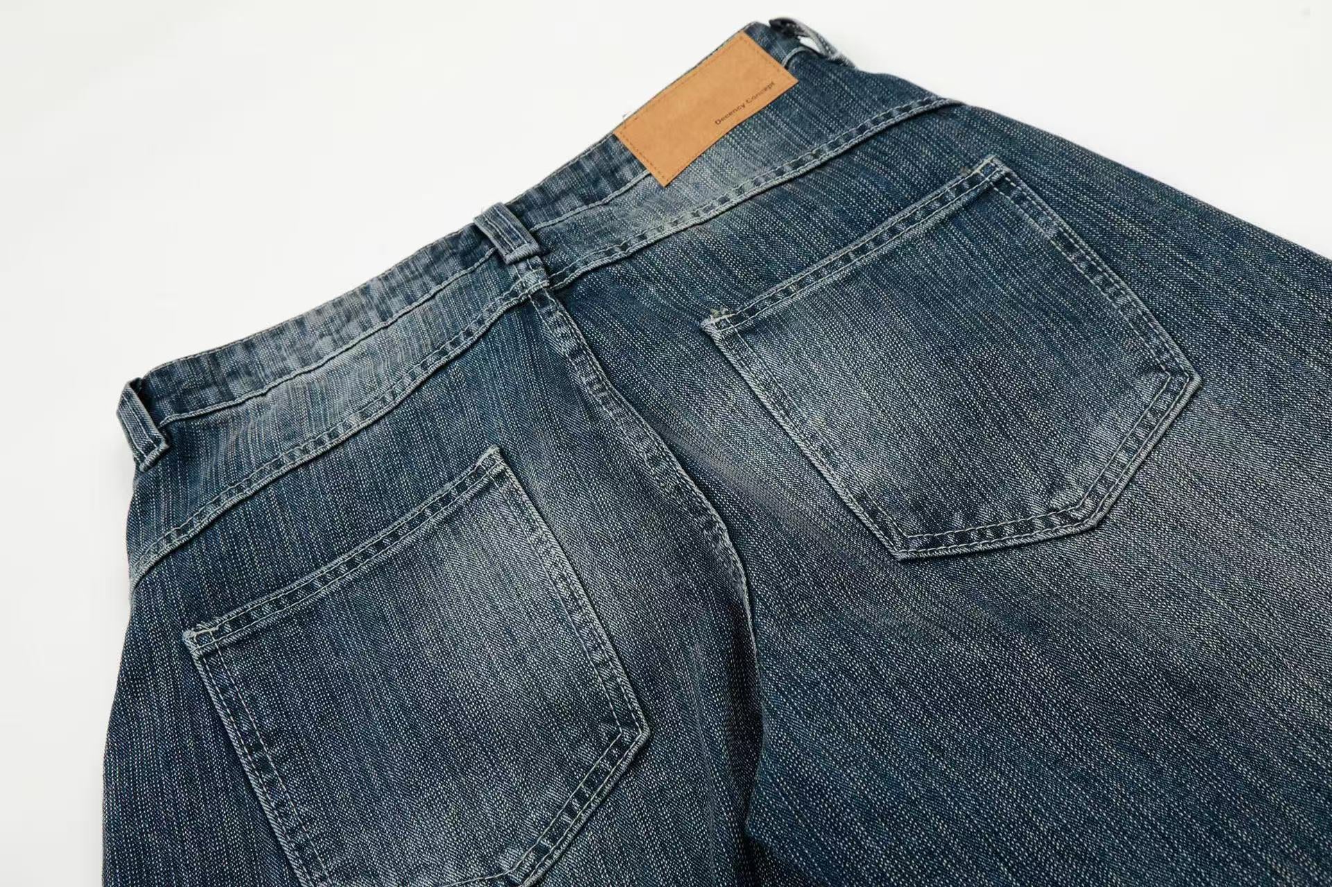 Asymmetrical Waist Baggy Jeans