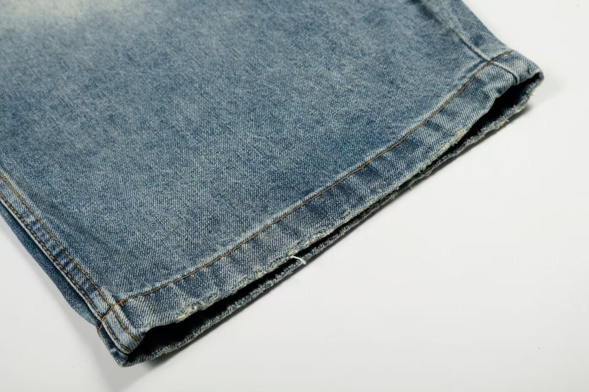 Vintage Faded Whisker Wash Baggy Jeans