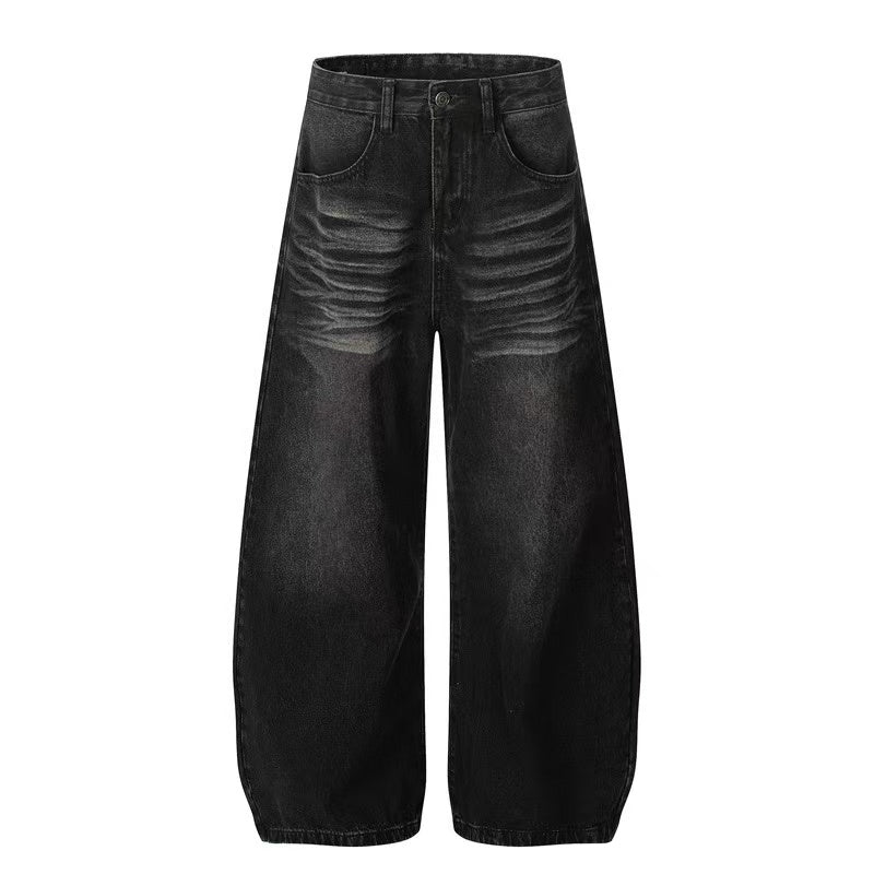 Vintage Knee Whisker Faded Baggy Jeans