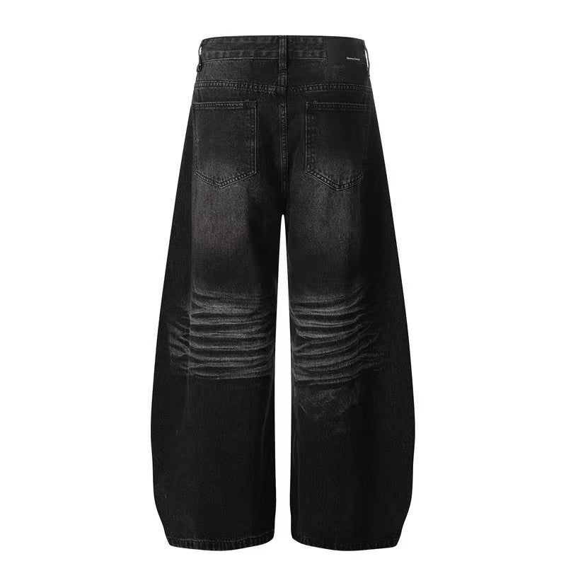 Vintage Knee Whisker Faded Baggy Jeans