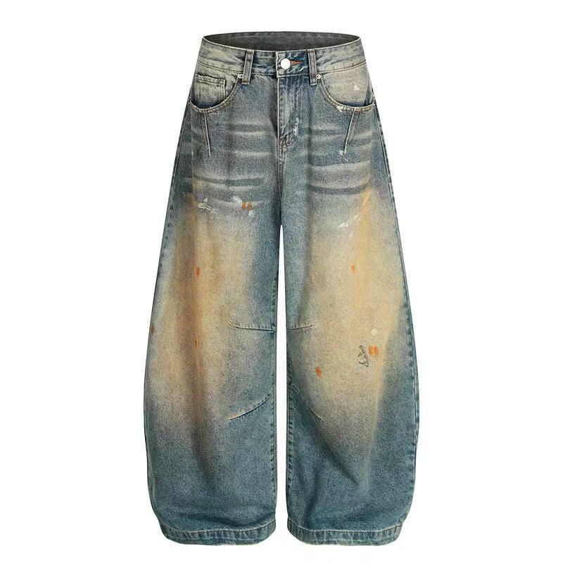 Vintage Splash-Paint Baggy Jeans