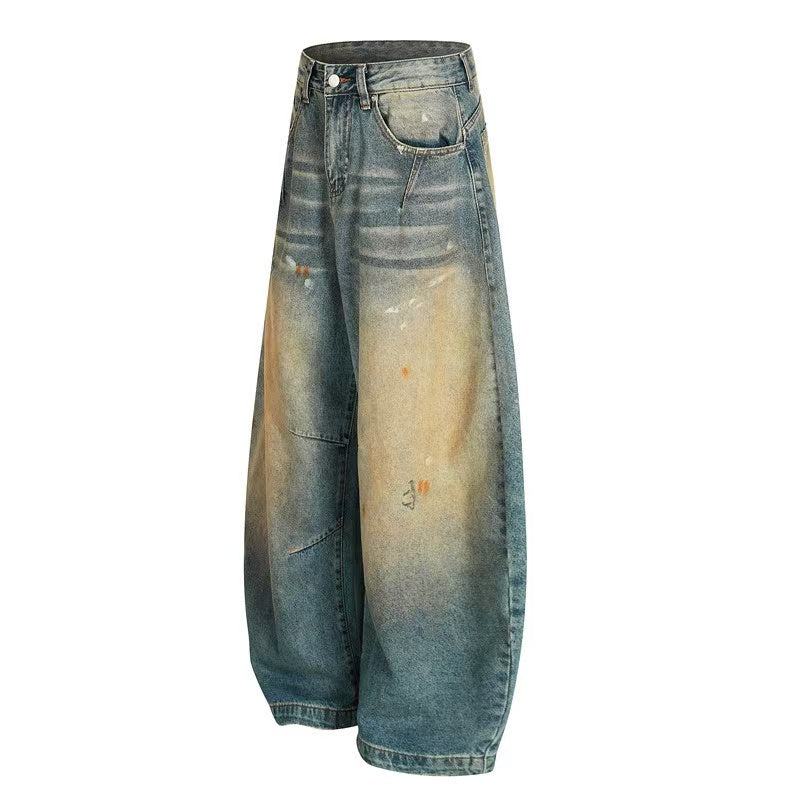 Vintage Splash-Paint Baggy Jeans