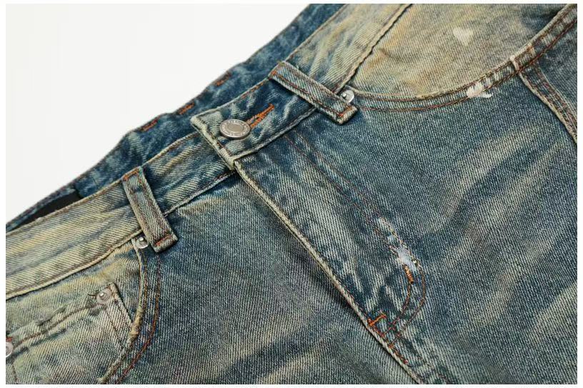 Vintage Splash-Paint Baggy Jeans