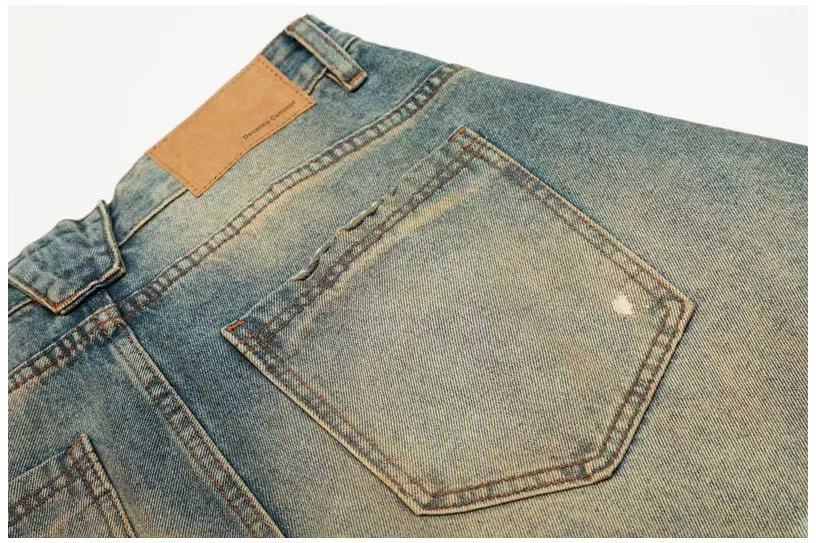 Vintage Splash-Paint Baggy Jeans
