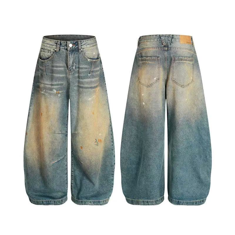 Vintage Splash-Paint Baggy Jeans