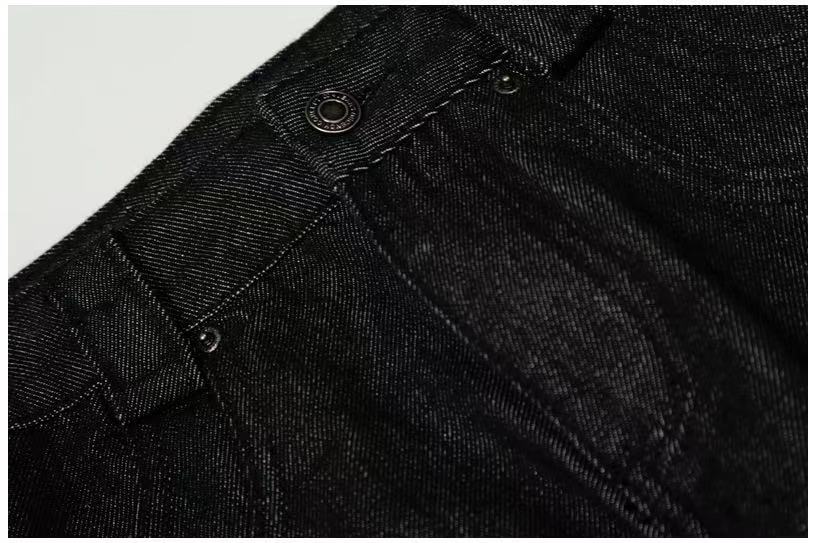 Black Seam Curved Baggy Jeans