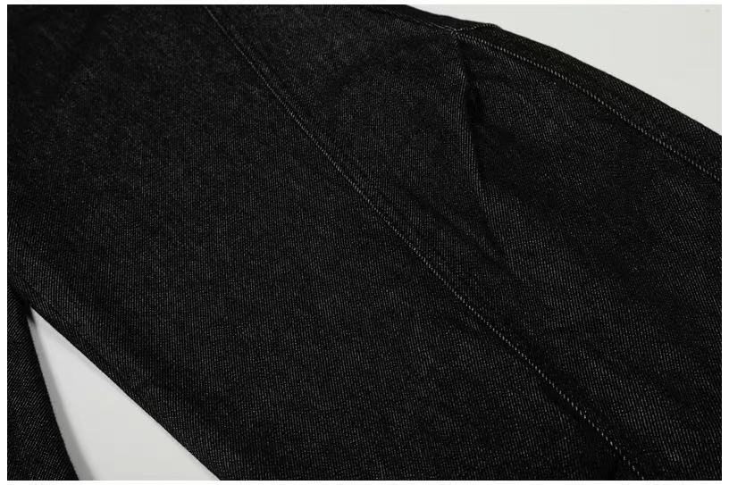 Black Seam Curved Baggy Jeans