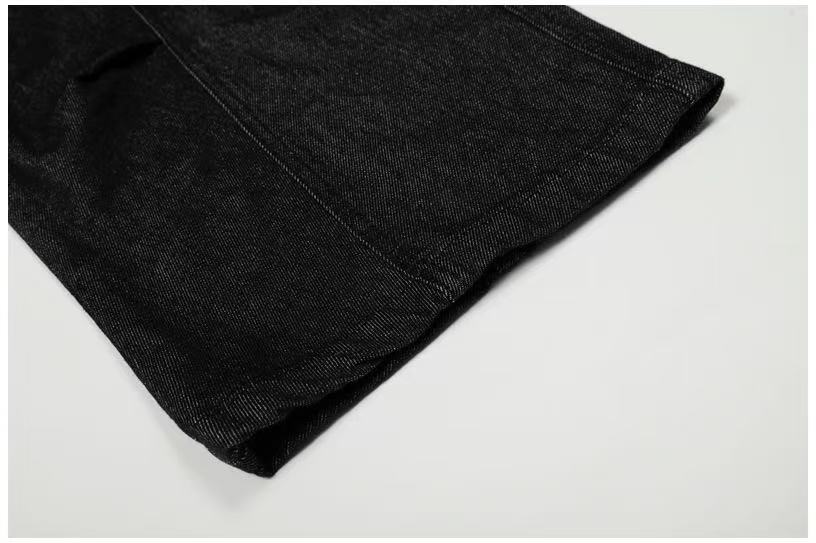 Black Seam Curved Baggy Jeans