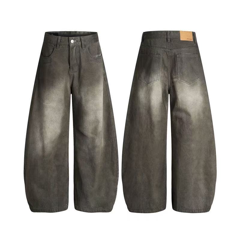 Mud-Wash Gradient Baggy Jeans