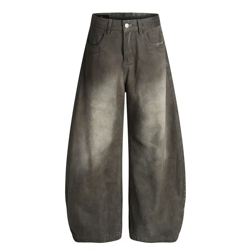 Mud-Wash Gradient Baggy Jeans