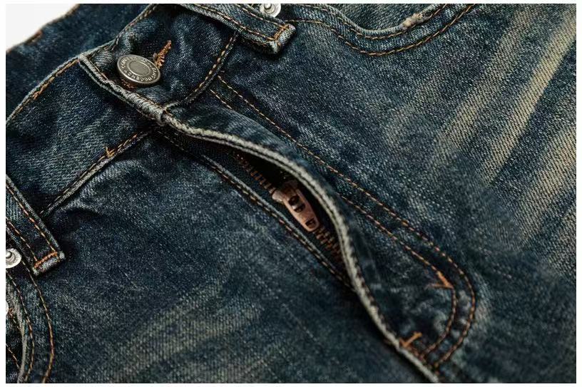Vintage Whisker Faded Wash Wide-Leg Jeans