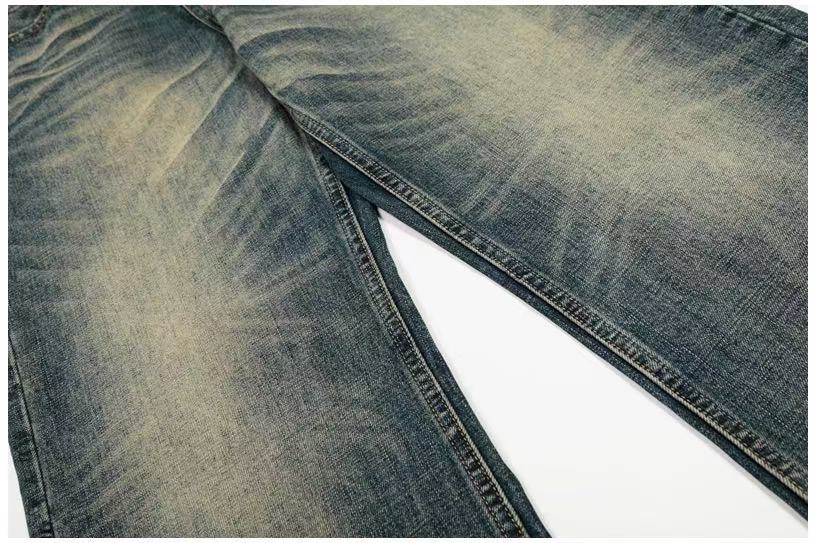 Vintage Whisker Faded Wash Wide-Leg Jeans