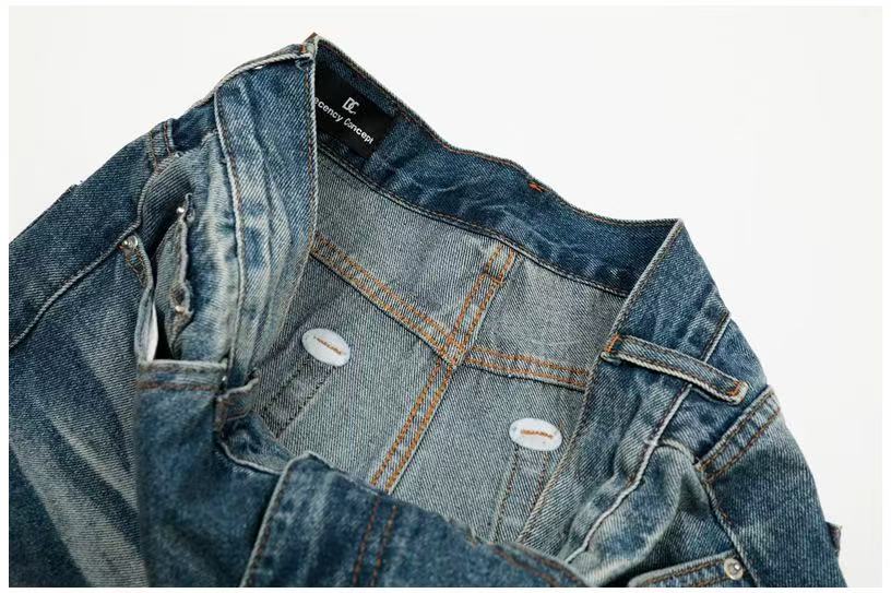 Whisker Faded Wash Wide-Leg Jeans