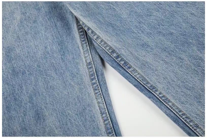 Multi-Button Layered Waist Acid Wash Wide-Leg Jeans