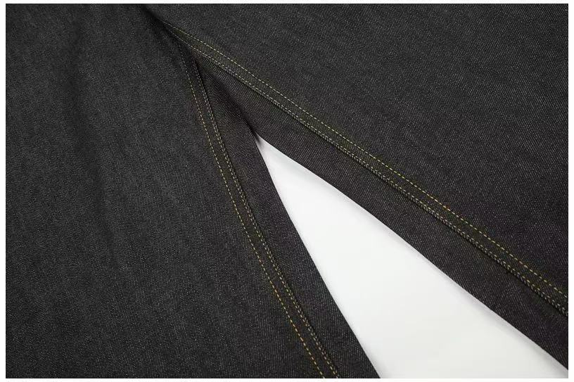 Studded Back Pocket Union Jack Cuff RawBlack Wide-Leg Jeans