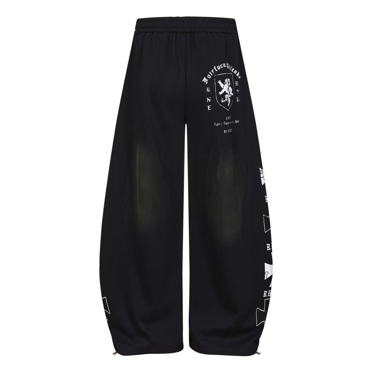 Graffiti Print Oversized Baggy Drawstring Wide-Leg Sweatpants