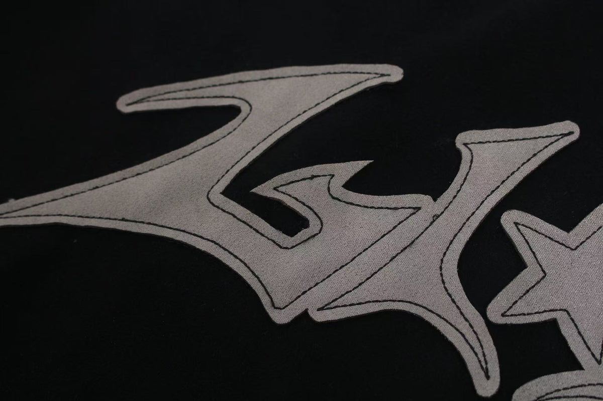 Letter Graphic Color Block  Faux Suede Long Sleeve