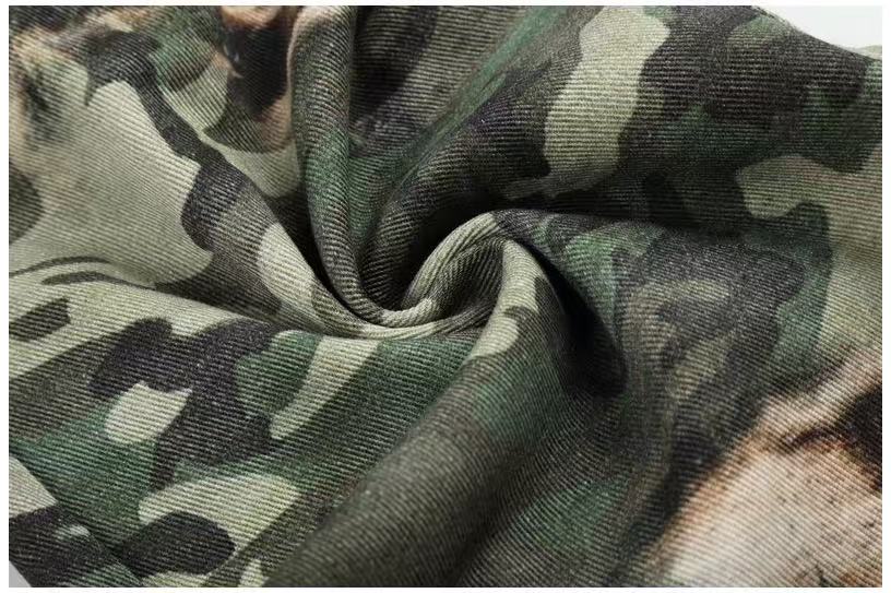 Camo Leopard Gradient Wide-Leg Cargo Pants