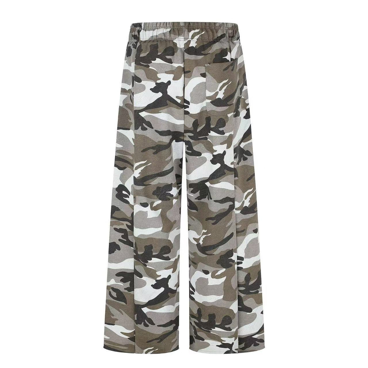 Vintage Camo Drawstring Elastic Waist Wide-Leg Sweatpants