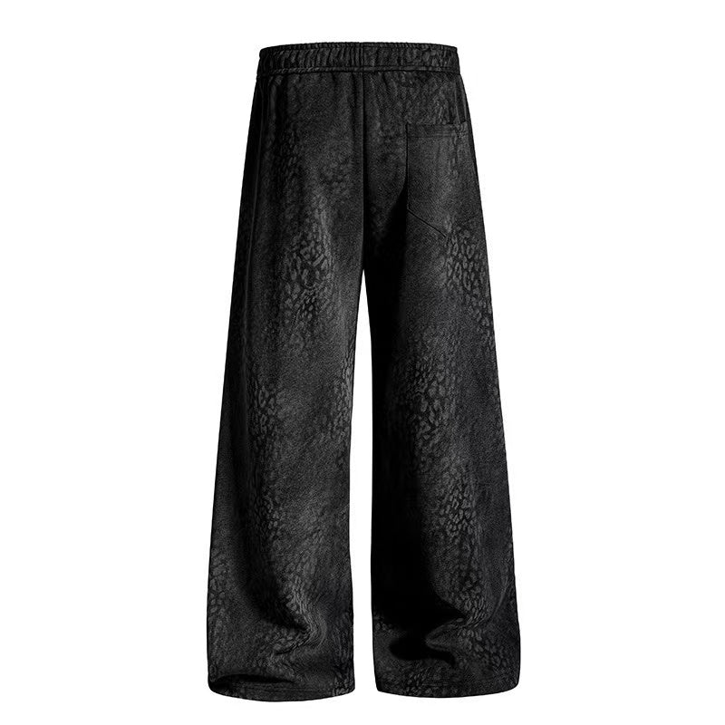 Vintage Letter Star Print Wide-Leg Sweatpants