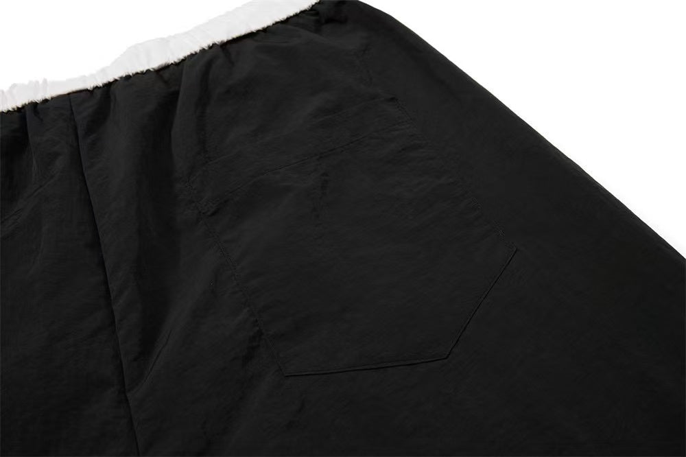 Nylon Cursive Star Print Wide-Leg Sweatpants