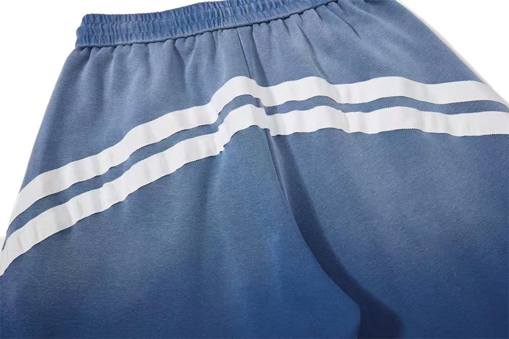 Vintage Faded Soccer Badge Print Wide-Leg Baggy Sweatpants