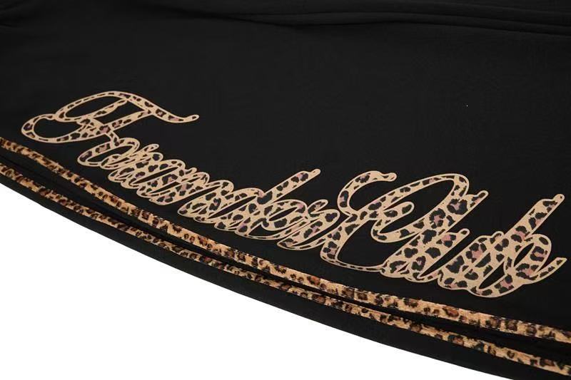 Two-Tone Leopard Stripe Side Graphic Baggy Wide-Leg Sweatpants