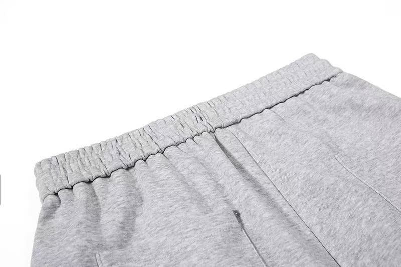 Side Heart & Cursive Text Print Wide-Leg Sweatpants