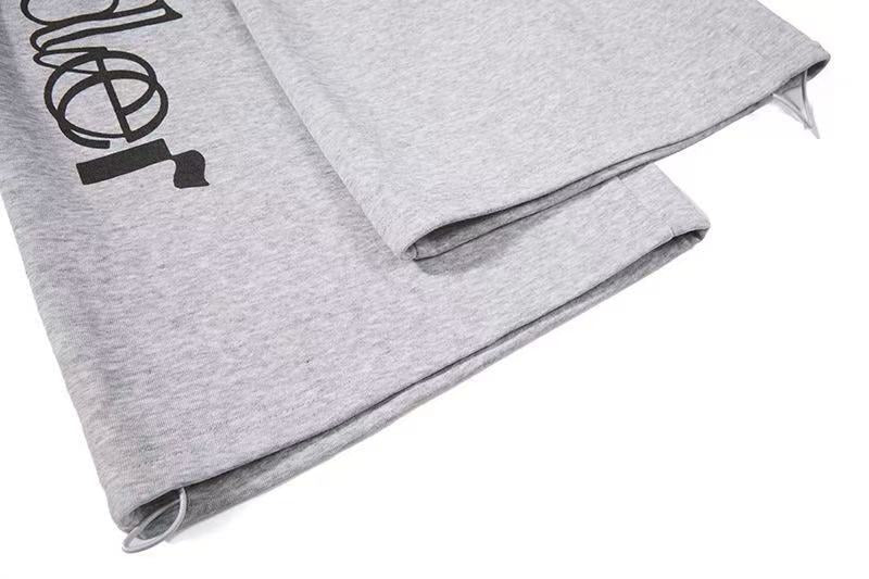 Side Heart & Cursive Text Print Wide-Leg Sweatpants