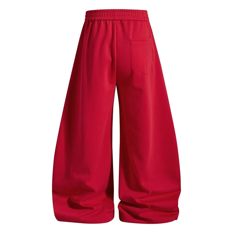 Chenille Star & Side Stripes Wide-Leg Sweatpants
