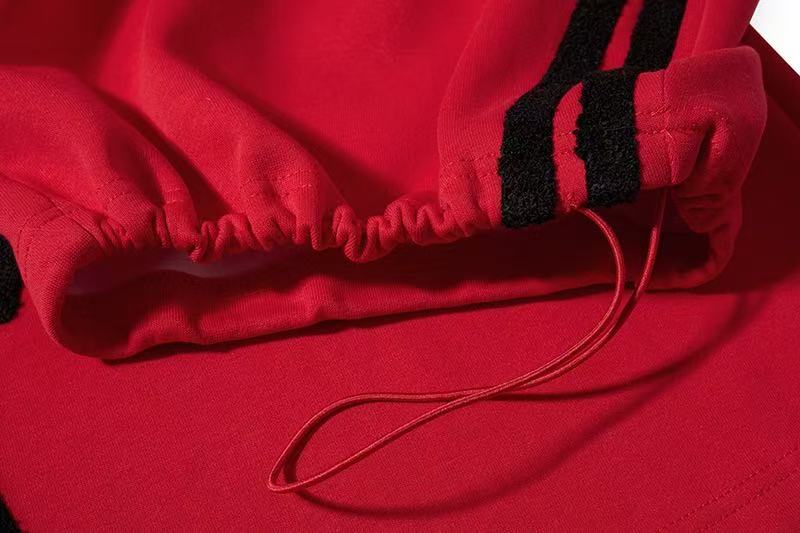 Chenille Star & Side Stripes Wide-Leg Sweatpants