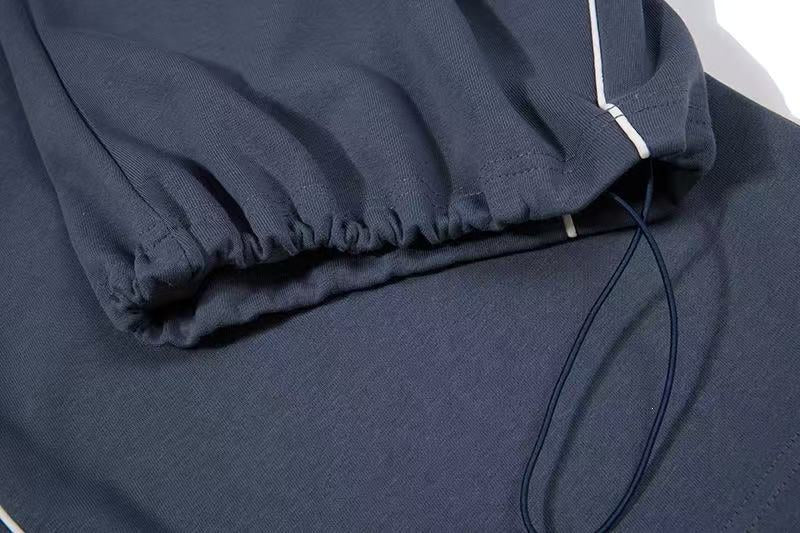 Cursive Text & Side Star Print Wide-Leg Sweatpants
