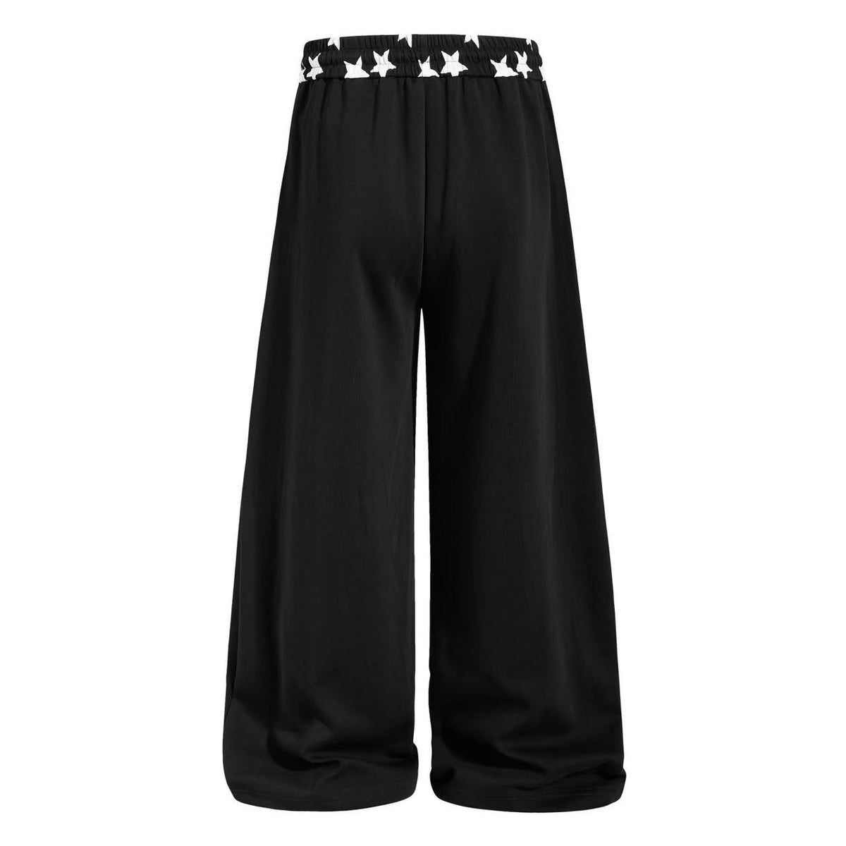 Star Print Pockets Wide-Leg Sweatpants