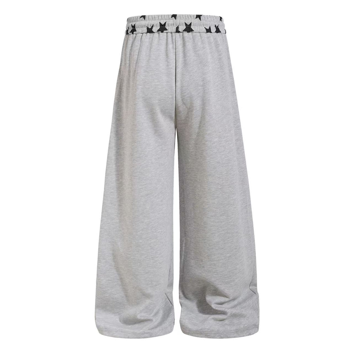 Star Print Pockets Wide-Leg Sweatpants