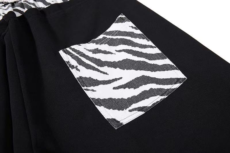 Zebra Patches & Star Print Wide-Leg Sweatpants