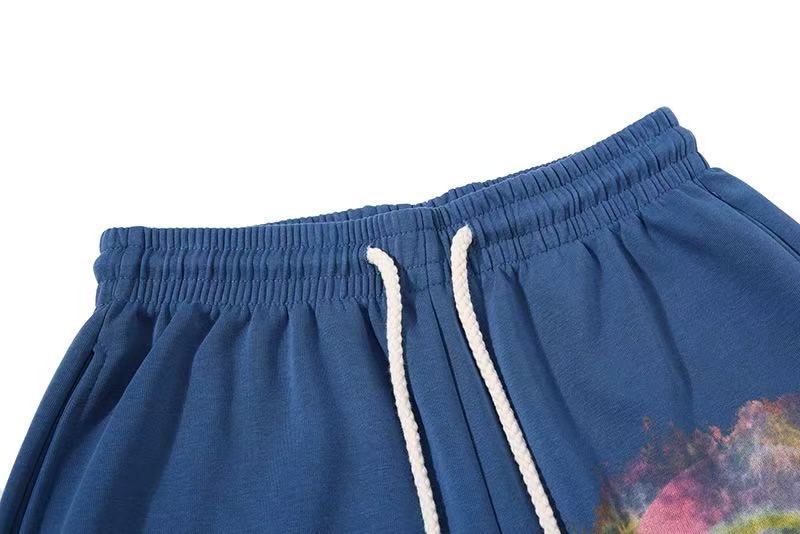 Zebra Heart Patches & Star Rhinestone Print Baggy Wide-Leg Sweatpants