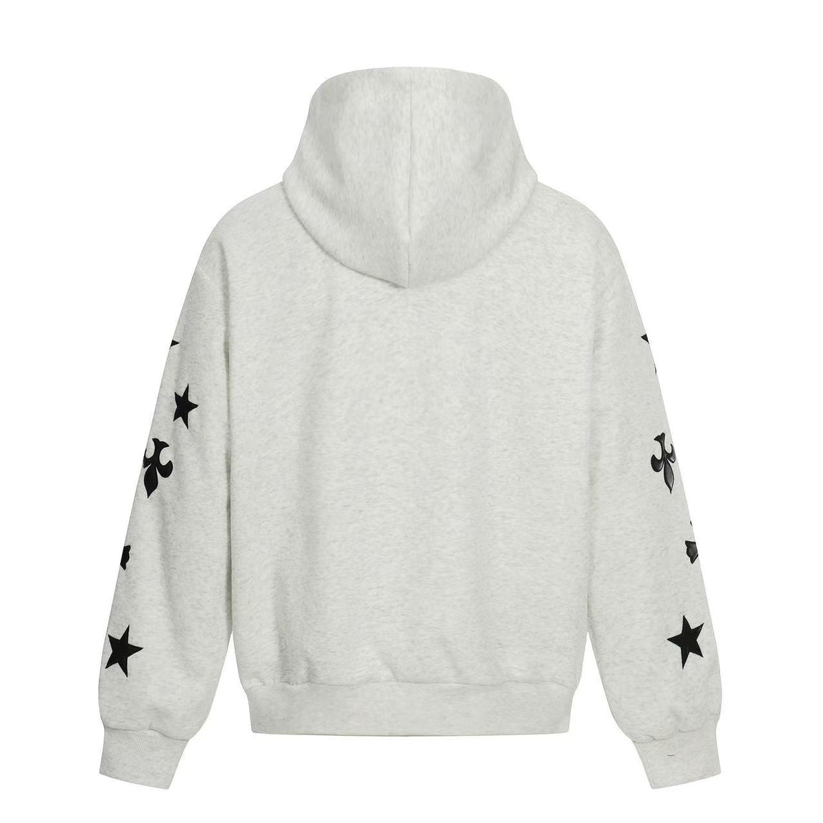 Cross & Fleur-de-lis Patch Full Zip Hoodie