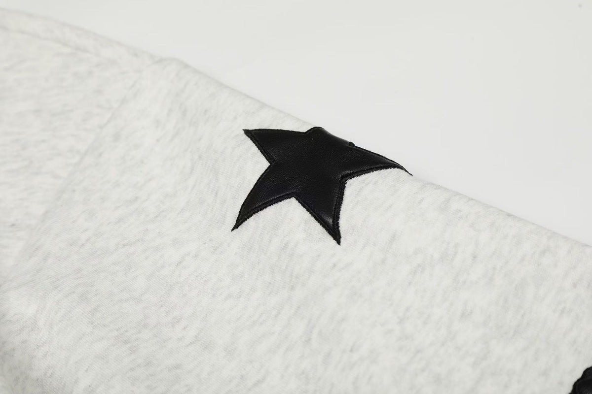 Cross & Fleur-de-lis Patch Full Zip Hoodie