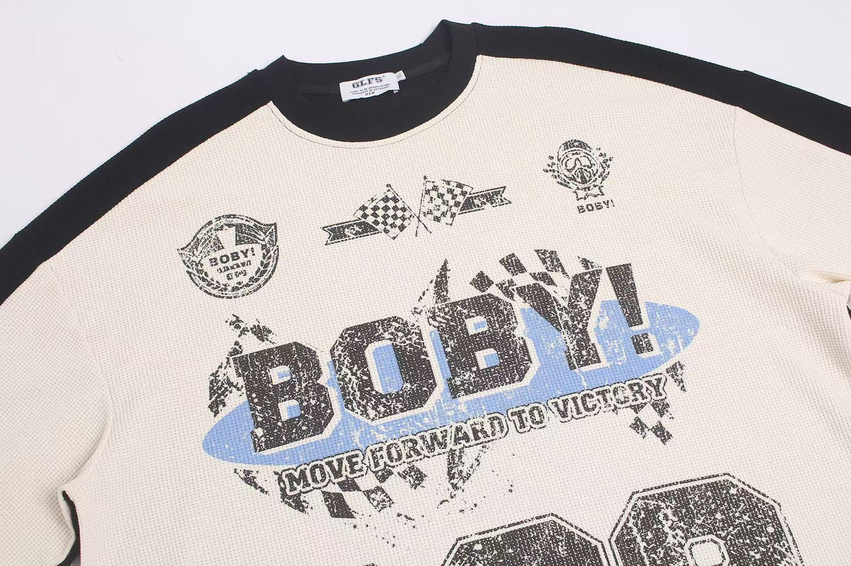 Vintage Racing 888 Graphic Waffle Knit Long Sleeve
