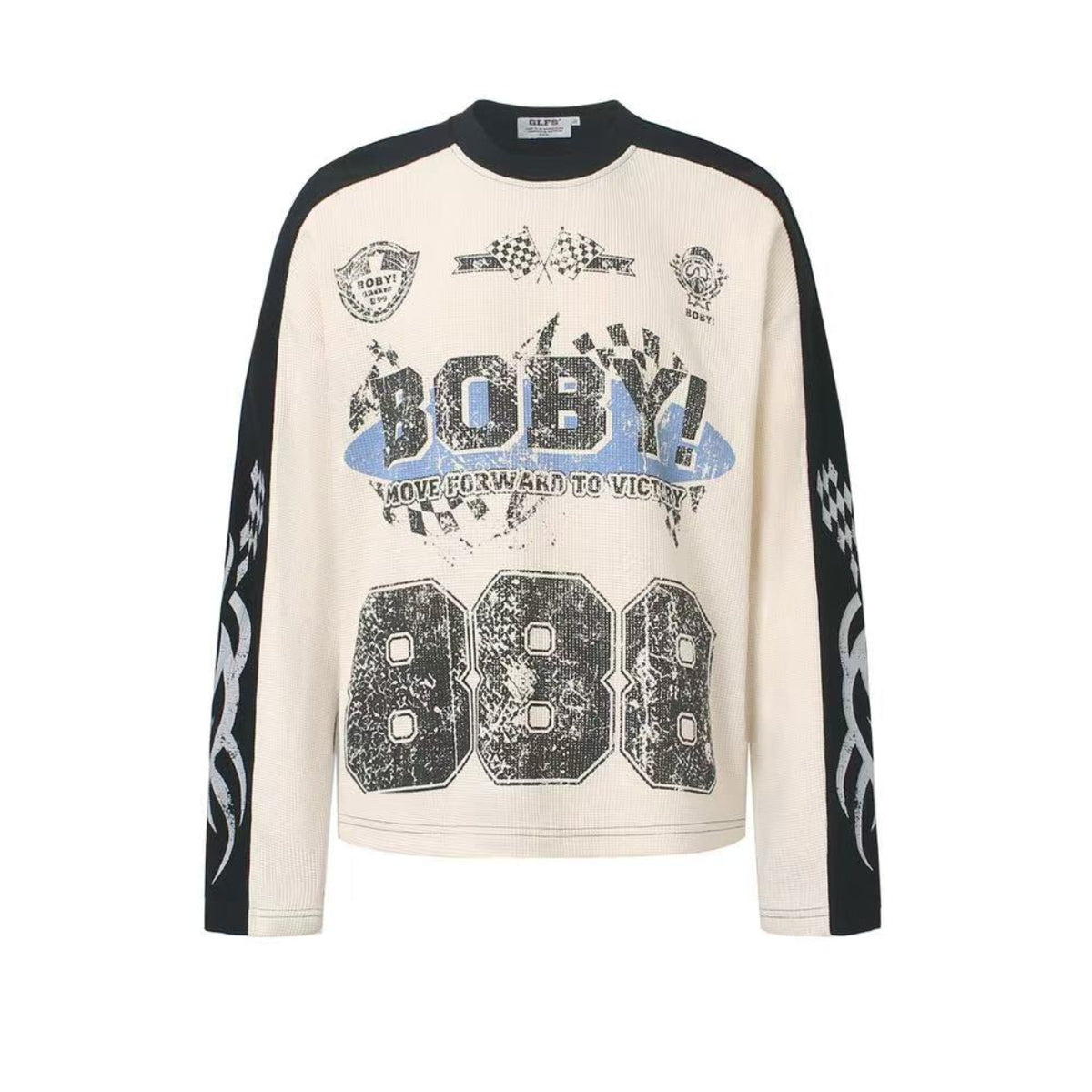 Vintage Racing 888 Graphic Waffle Knit Long Sleeve
