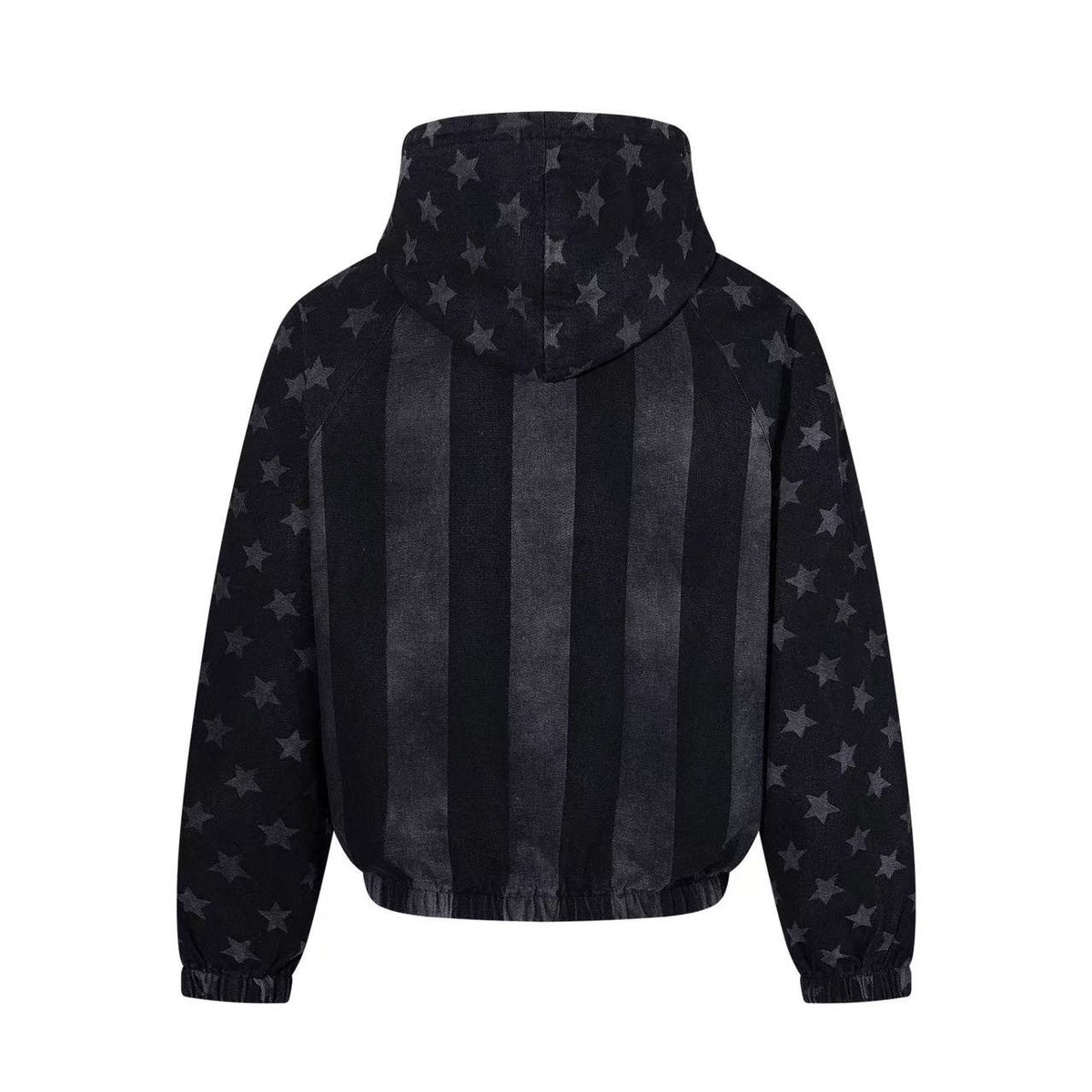 Vintage Washed Star and Vertical Stripe Raglan Hoodie
