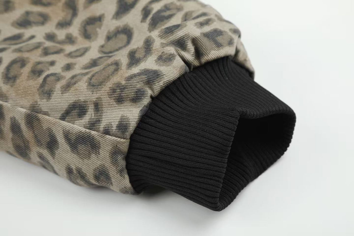 Reversible Leopard Print & Solid Faux Fur Jacket