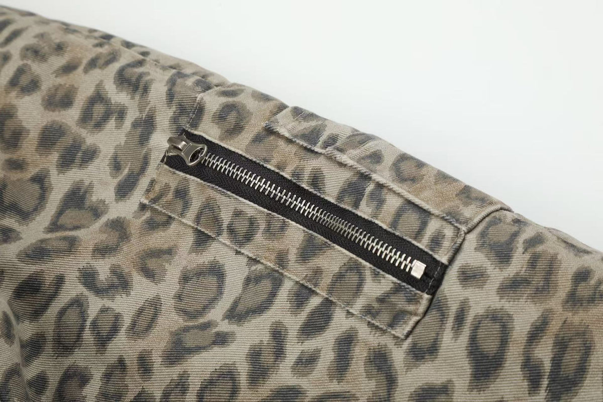 Reversible Leopard Print & Solid Faux Fur Jacket