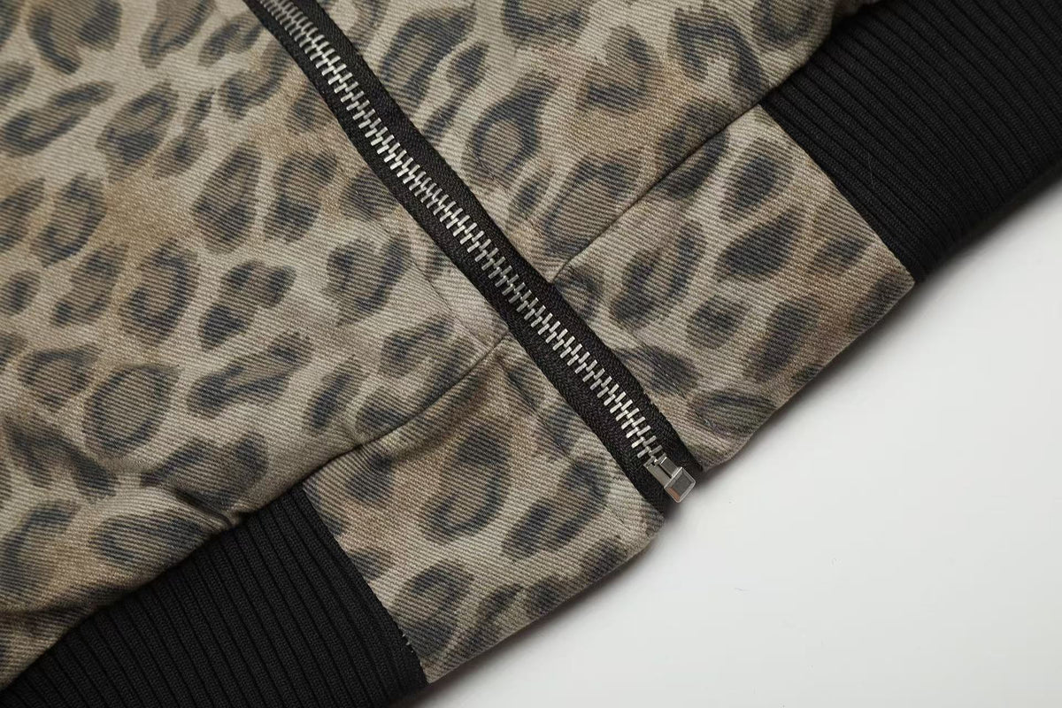 Reversible Leopard Print & Solid Faux Fur Jacket