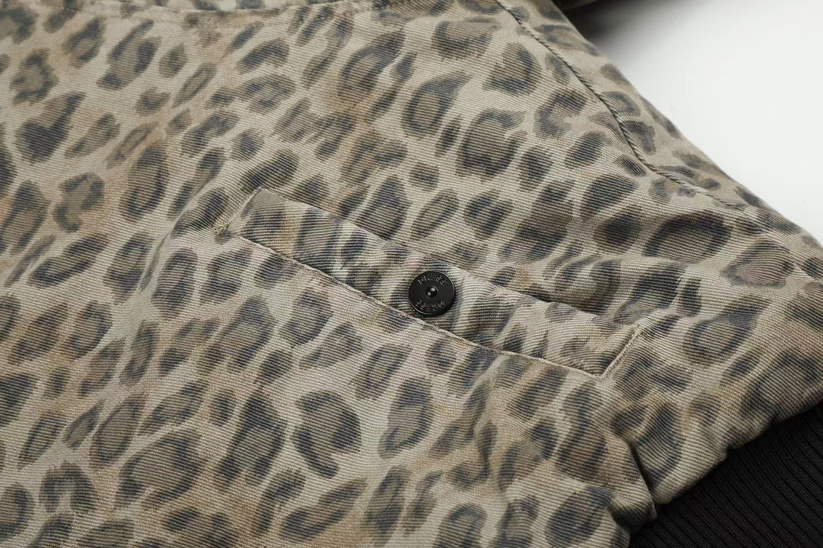 Reversible Leopard Print & Solid Faux Fur Jacket